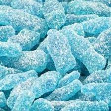 Fizzy Blue Raspberry Bottles moossweetsandchews