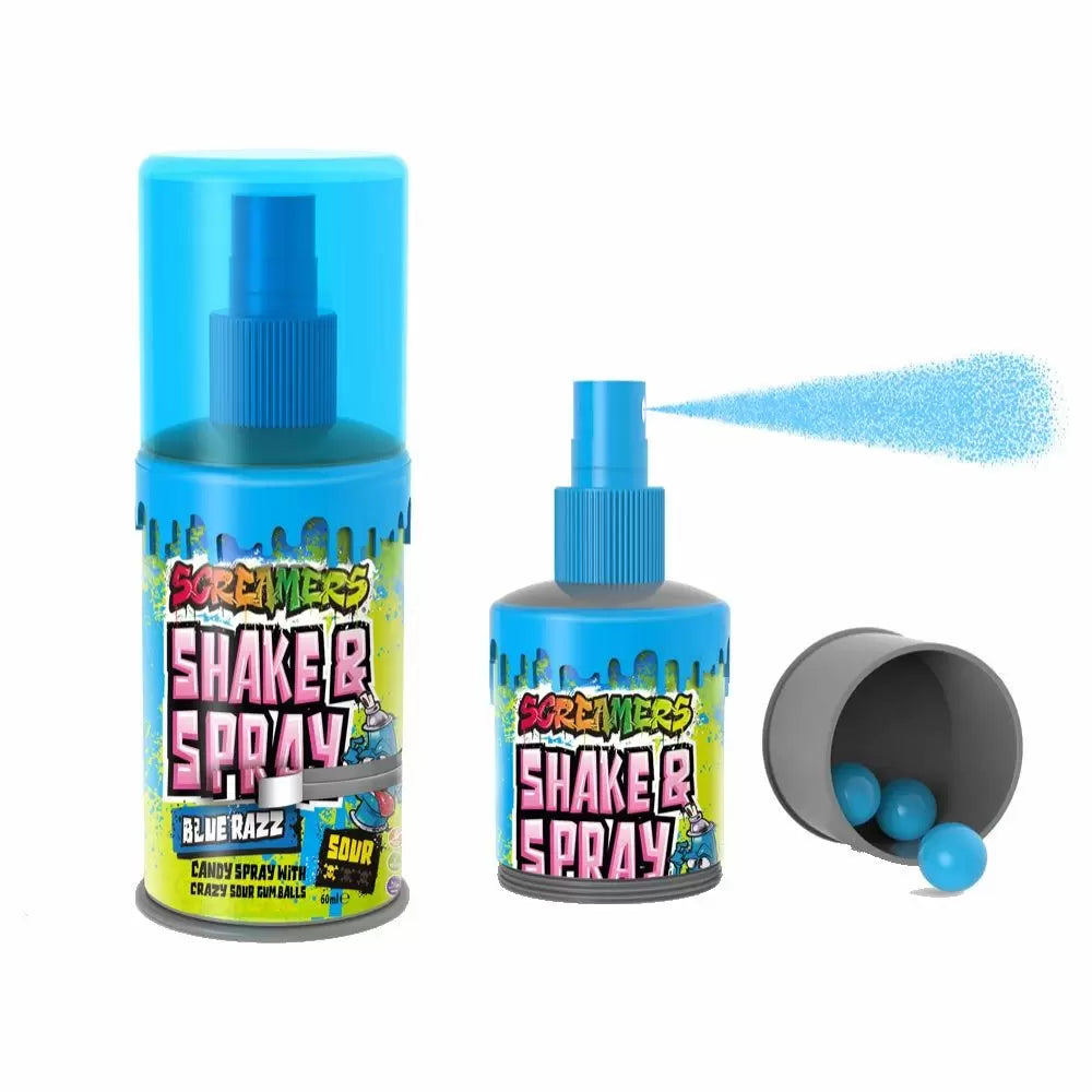 Zed Candy Screamers Blue Raspberry Shake & Spray moossweetsandchews