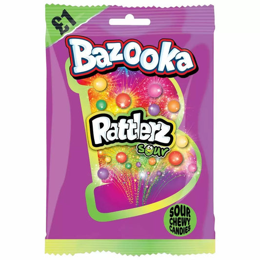 Bazooka Rattlerz Sour Chewy Candies 100g